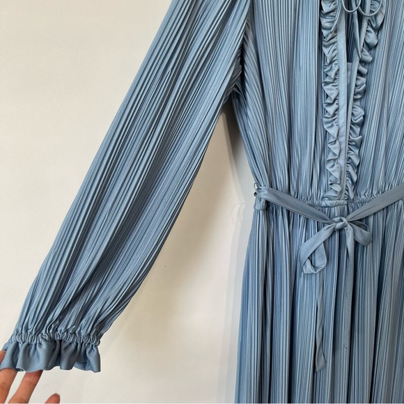 Vintage It’s A Lehigh Blue Accordion Pleated MIDI Dress - Picture 2 of 11